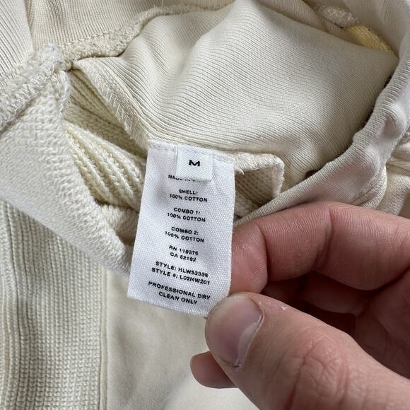 Helmut Lang Jogger Sweatpants Women’s Medium Ivory Cotton Knit Combo L02HW201 - Picture 15 of 16